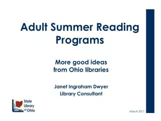 Adult Summer Reading Programs