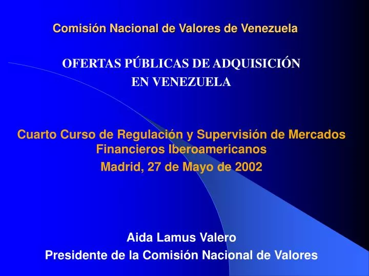 comisi n nacional de valores de venezuela