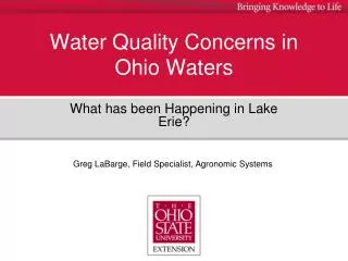 Water Quality Concerns in Ohio Waters