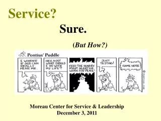 Service? 			 Sure. ( But How?)