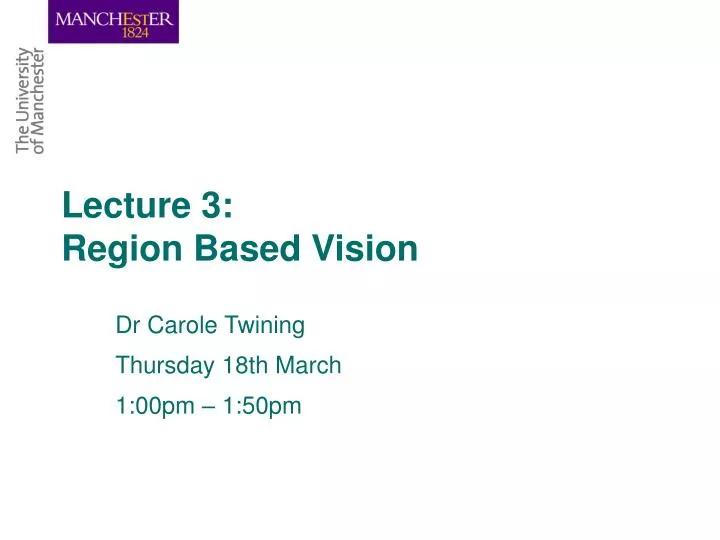 lecture 3 region based vision