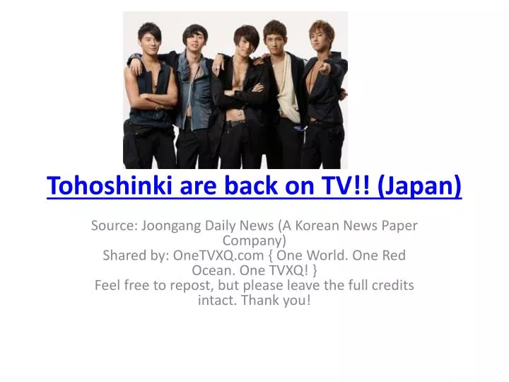 tohoshinki are back on tv japan