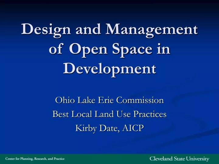 design and management of open space in development