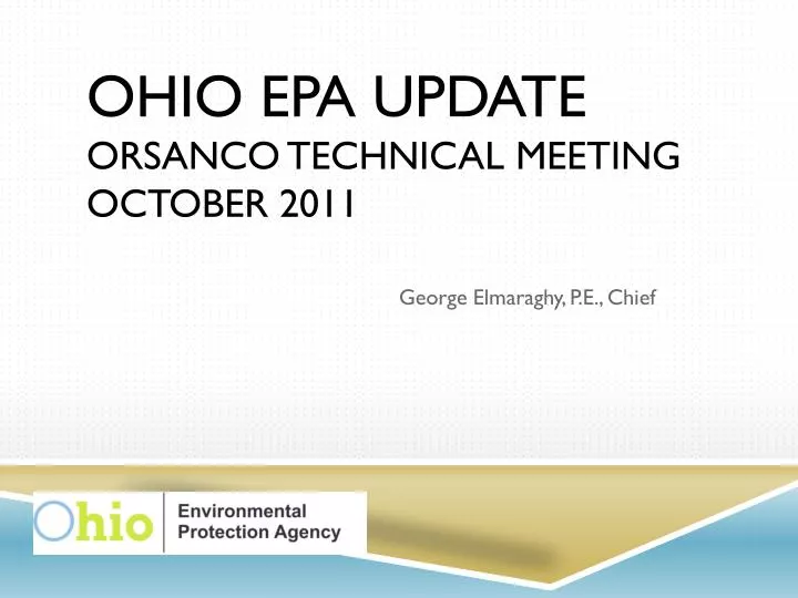 ohio epa update orsanco technical meeting october 2011