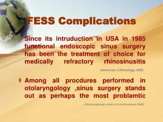 FESS Complications