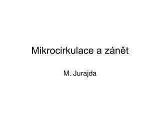 mikrocirkulace a z n t