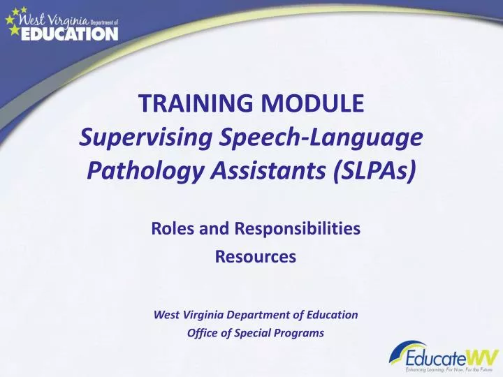 training module supervising speech language pathology assistants slpas