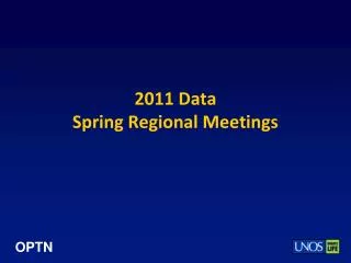 2011 Data Spring Regional Meetings
