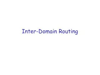 Inter-Domain Routing