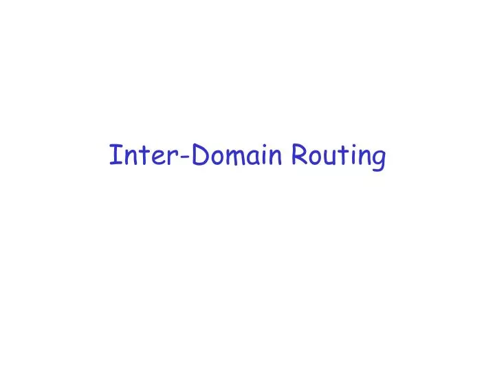 inter domain routing