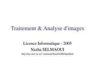 traitement analyse d images