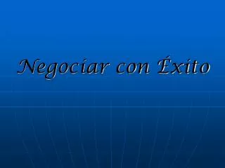 negociar con xito