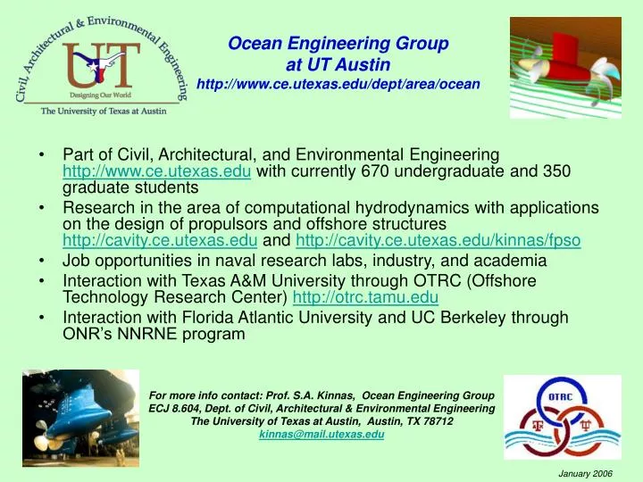 ocean engineering group at ut austin http www ce utexas edu dept area ocean
