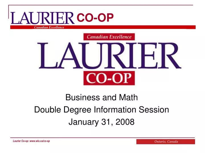 business and math double degree information session january 31 2008