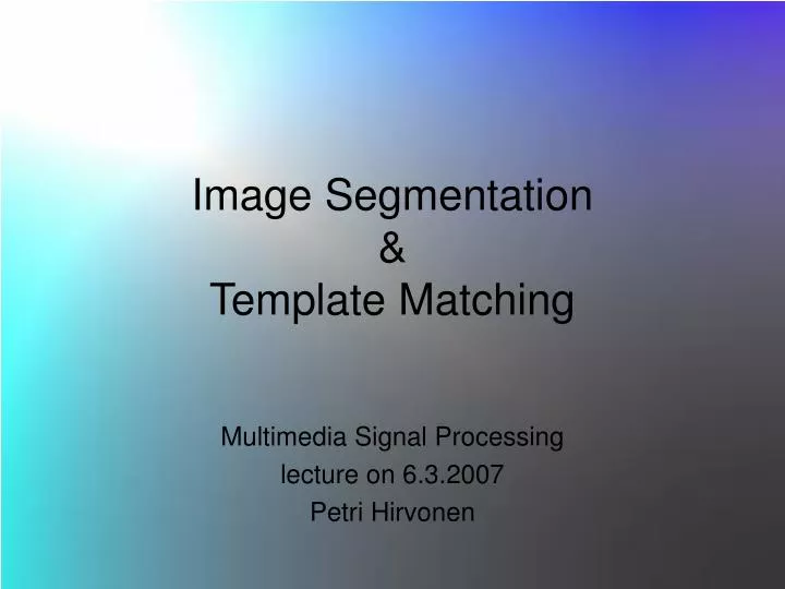 image segmentation template matching