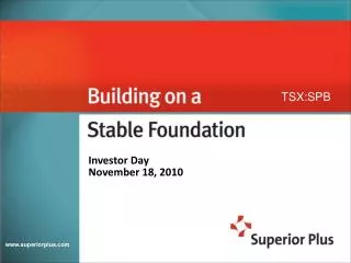 Investor Day November 18, 2010