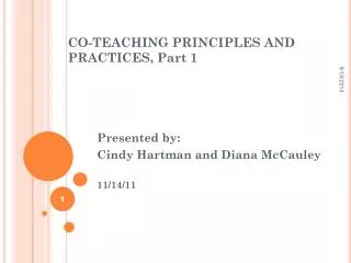 CO-TEACHING PRINCIPLES AND PRACTICES, Part 1