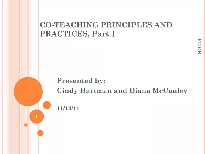 co teaching principles and practices part 1