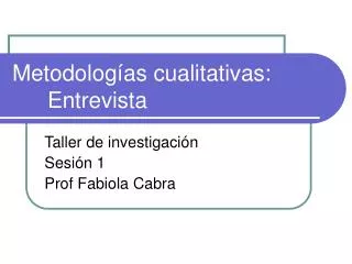 metodolog as cualitativas entrevista