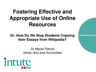 Fostering Effective and Appropriate Use of Online Resources