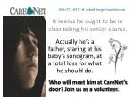 It seems he ought to be in class taking his senior exams. - slide 1
