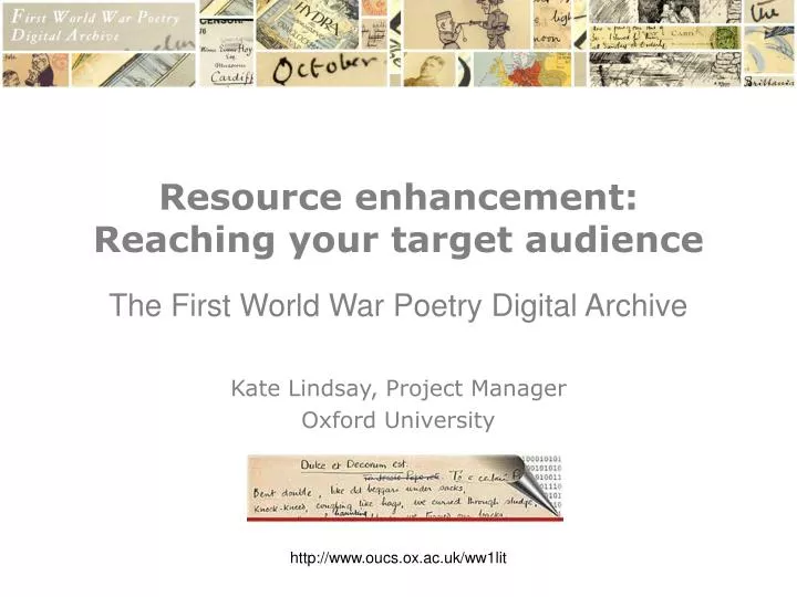 resource enhancement reaching your target audience the first world war poetry digital archive