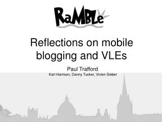 reflections on mobile blogging and vles