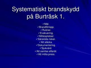 systematiskt brandskydd p b urtr sk 1