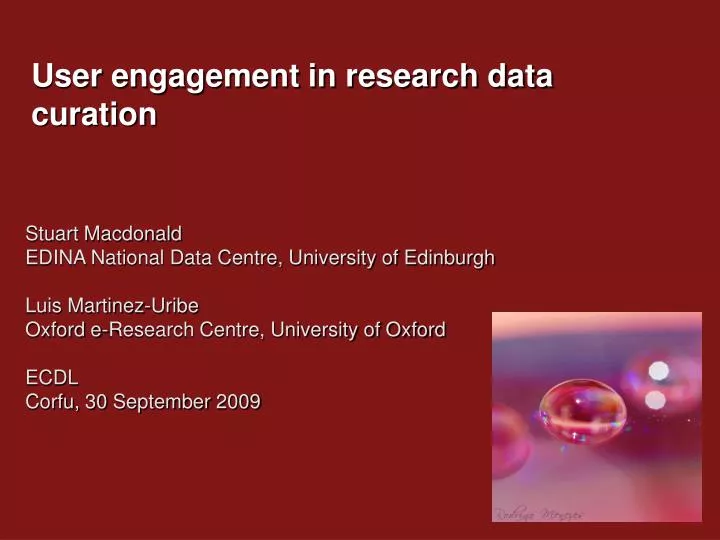 user engagement in research data curation