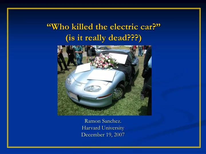who killed the electric car is it really dead