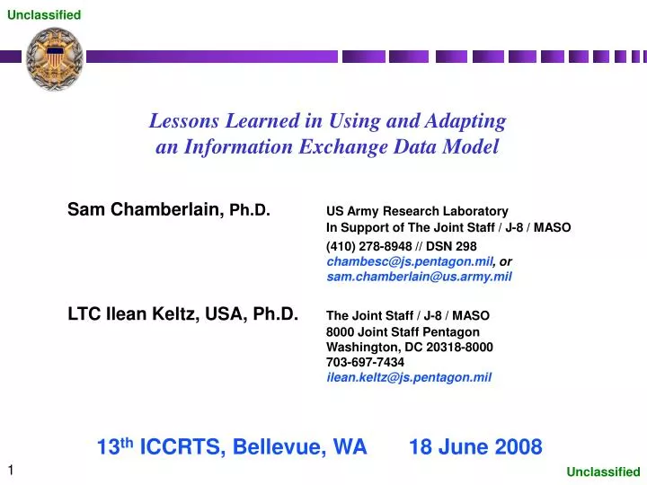 lessons learned in using and adapting an information exchange data model