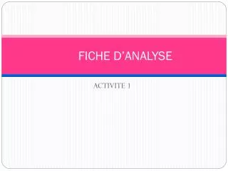 fiche d analyse