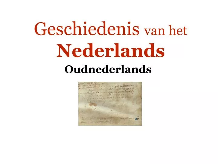 geschiedenis van het nederlands