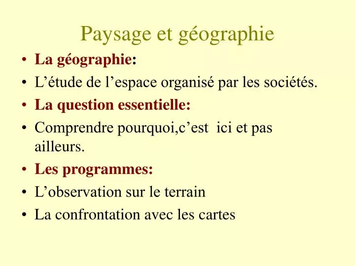 paysage et g ographie