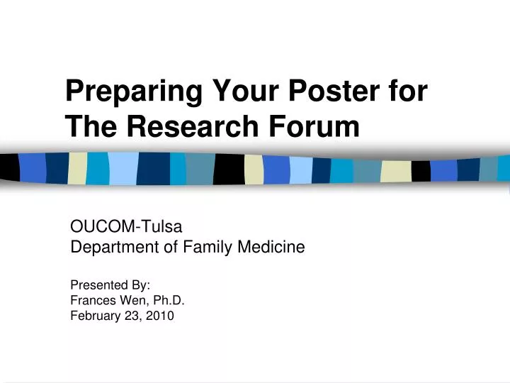 preparing your poster for the research forum