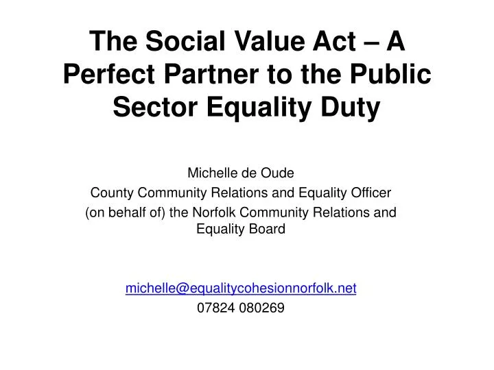 the social value act a perfect partner to the public sector equality duty