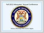 Fall 2012 Advocates’ Annual Conference - slide 1