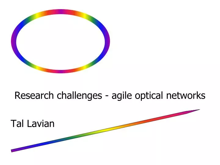 research challenges agile optical networks tal lavian
