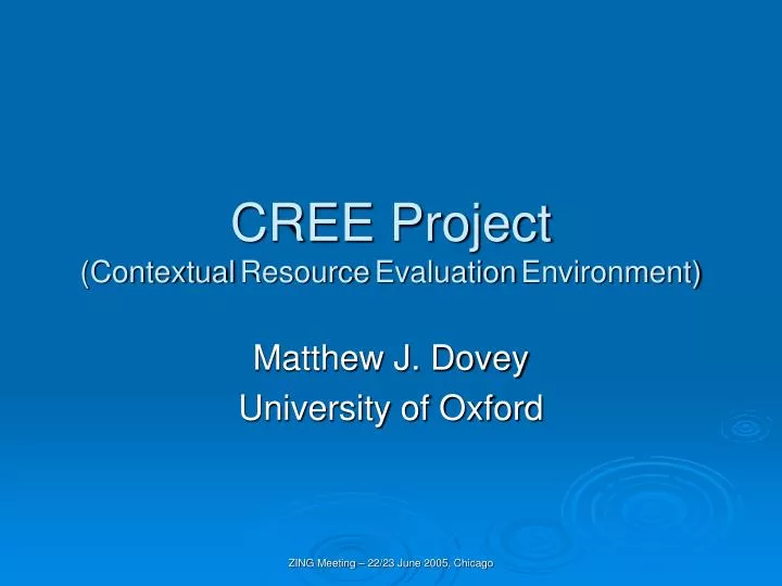 cree project contextual resource evaluation environment