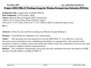 Project: IEEE P802.15 Working Group for Wireless Personal Area Networks (WPANs)