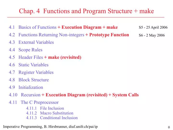 chap 4 functions and program structure make