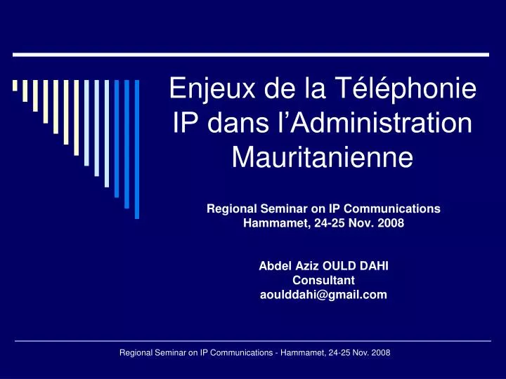 enjeux de la t l phonie ip dans l administration mauritanienne