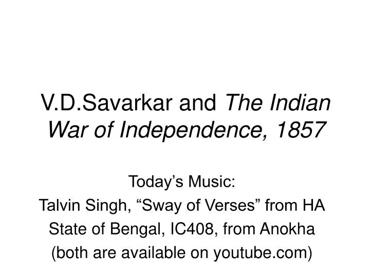 v d savarkar and the indian war of independence 1857