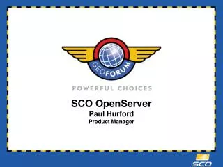 SCO OpenServer Paul Hurford Product Manager
