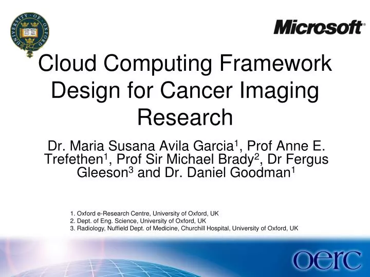 cloud computing framework design for cancer imaging research