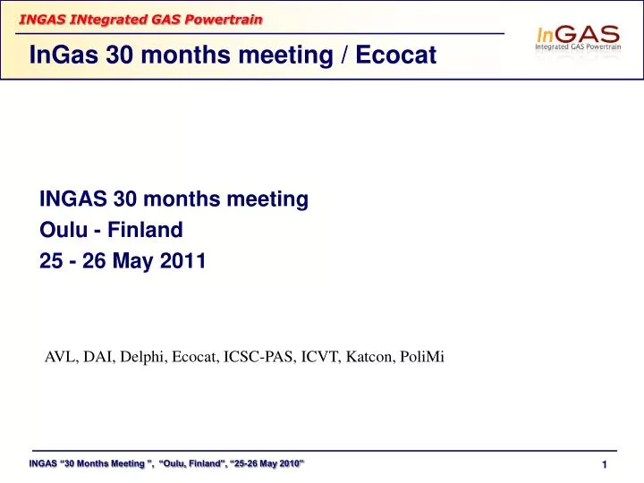ingas 30 months meeting ecocat