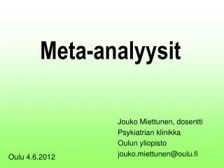 meta analyysit