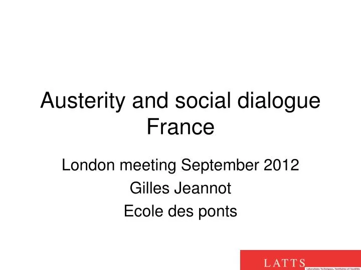 austerity and social dialogue france