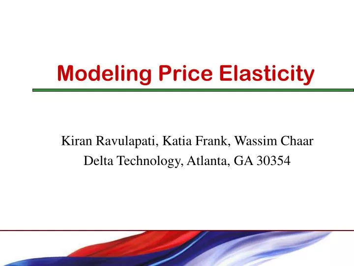 modeling price elasticity