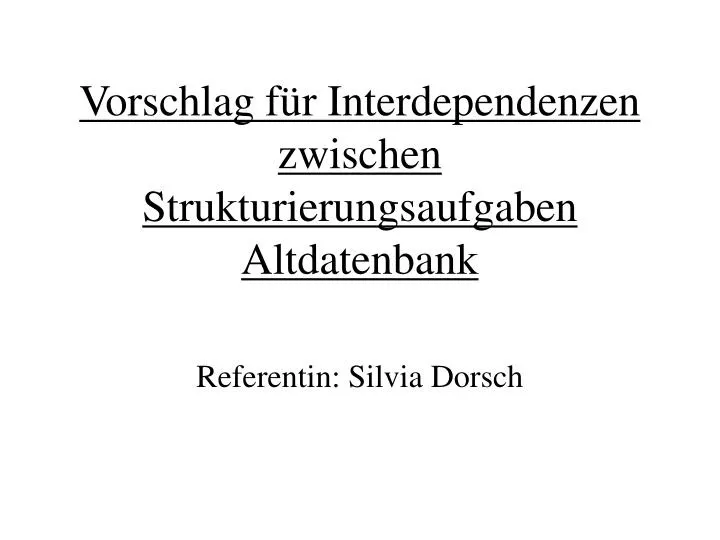 referentin silvia dorsch